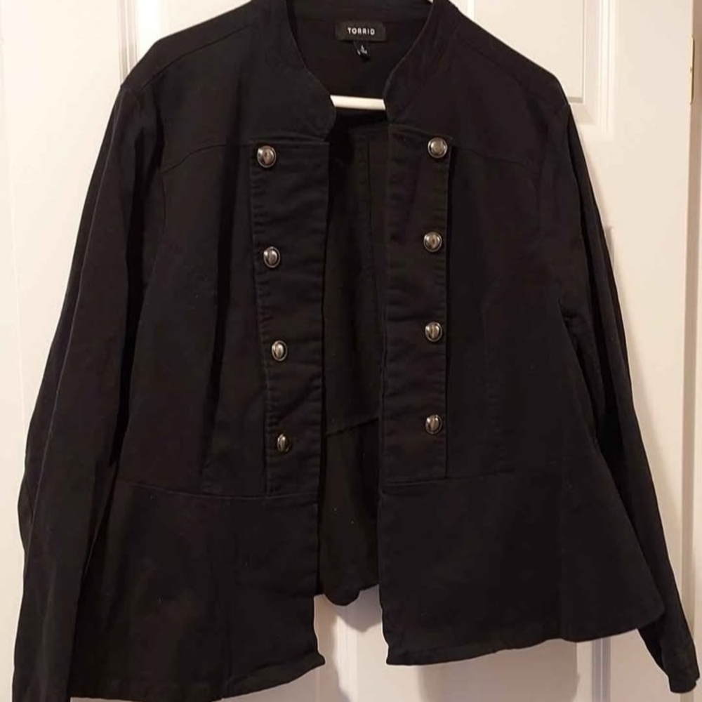 Torrid Black Buttoned Utility Jacket - image 1